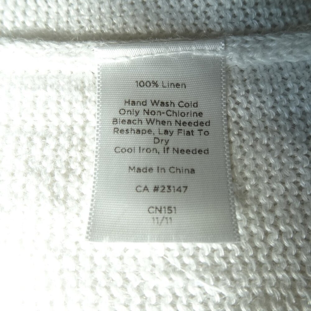 Talbots Linen Cardigan Sweater Women's Petite Plus Size 3X White Open Front - Picture 10 of 10